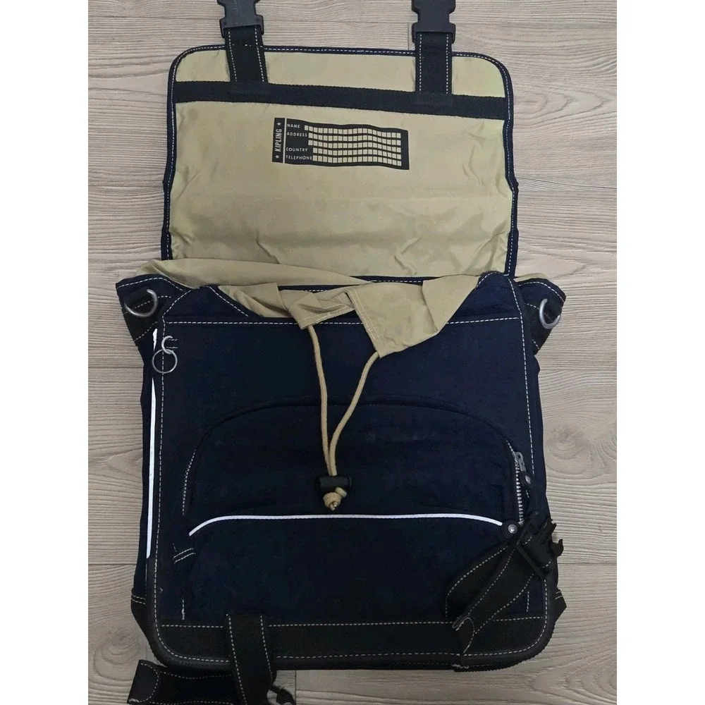 Kipling Bag Laptop Luggage Dual‎ Buckles Lock Plastic Insert Handle Blue Case